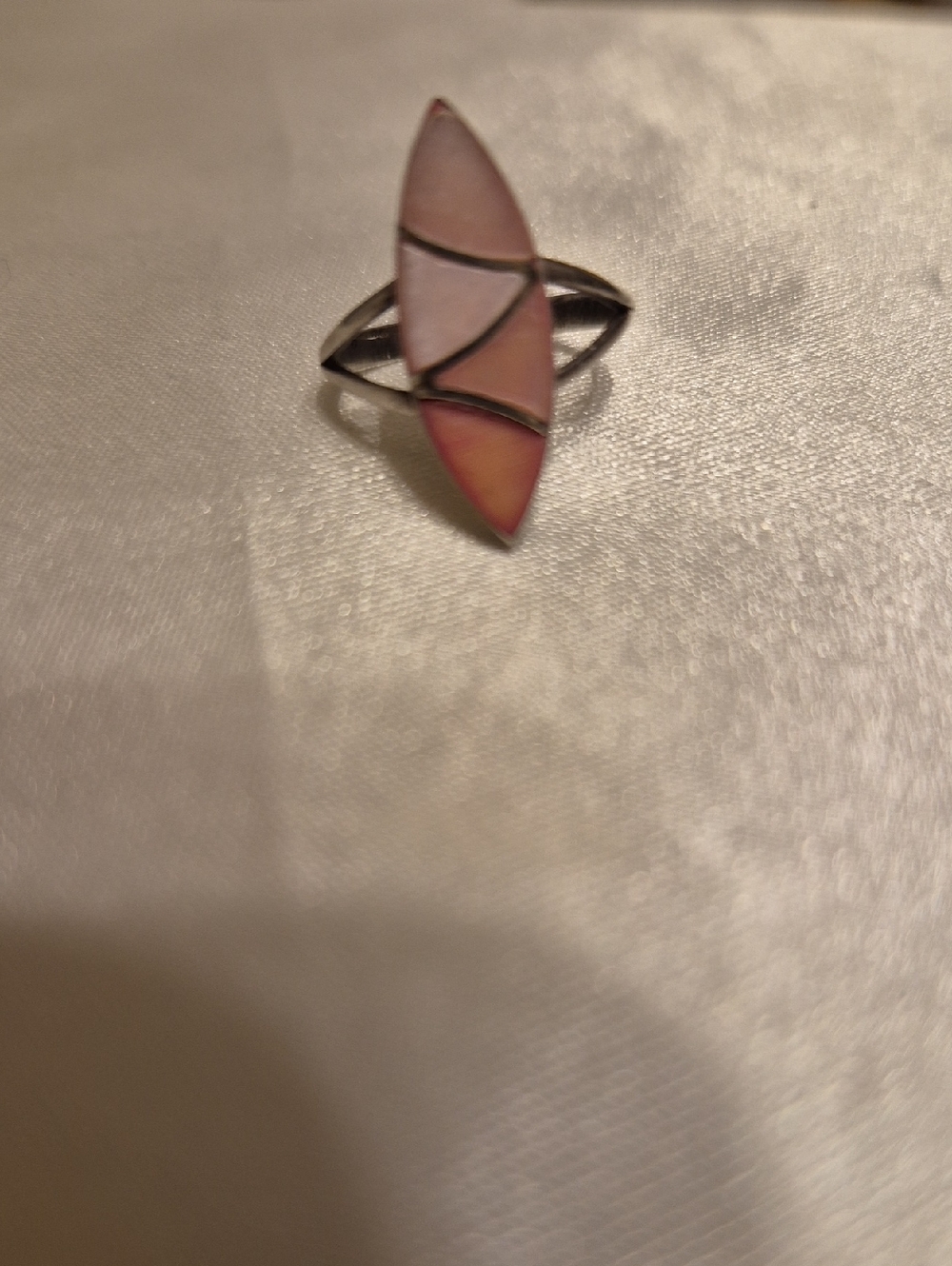 Vintage Sterling Silver Pink MOP Ring
